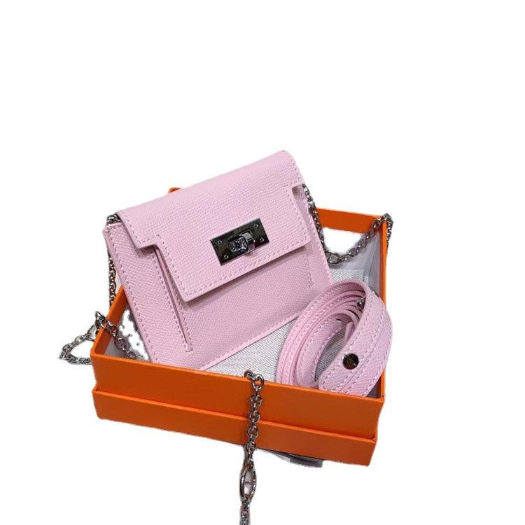 Women's short palm pattern cowhide shoulder crossbody simple new change bag fanny pack wallet card bag integrated bag