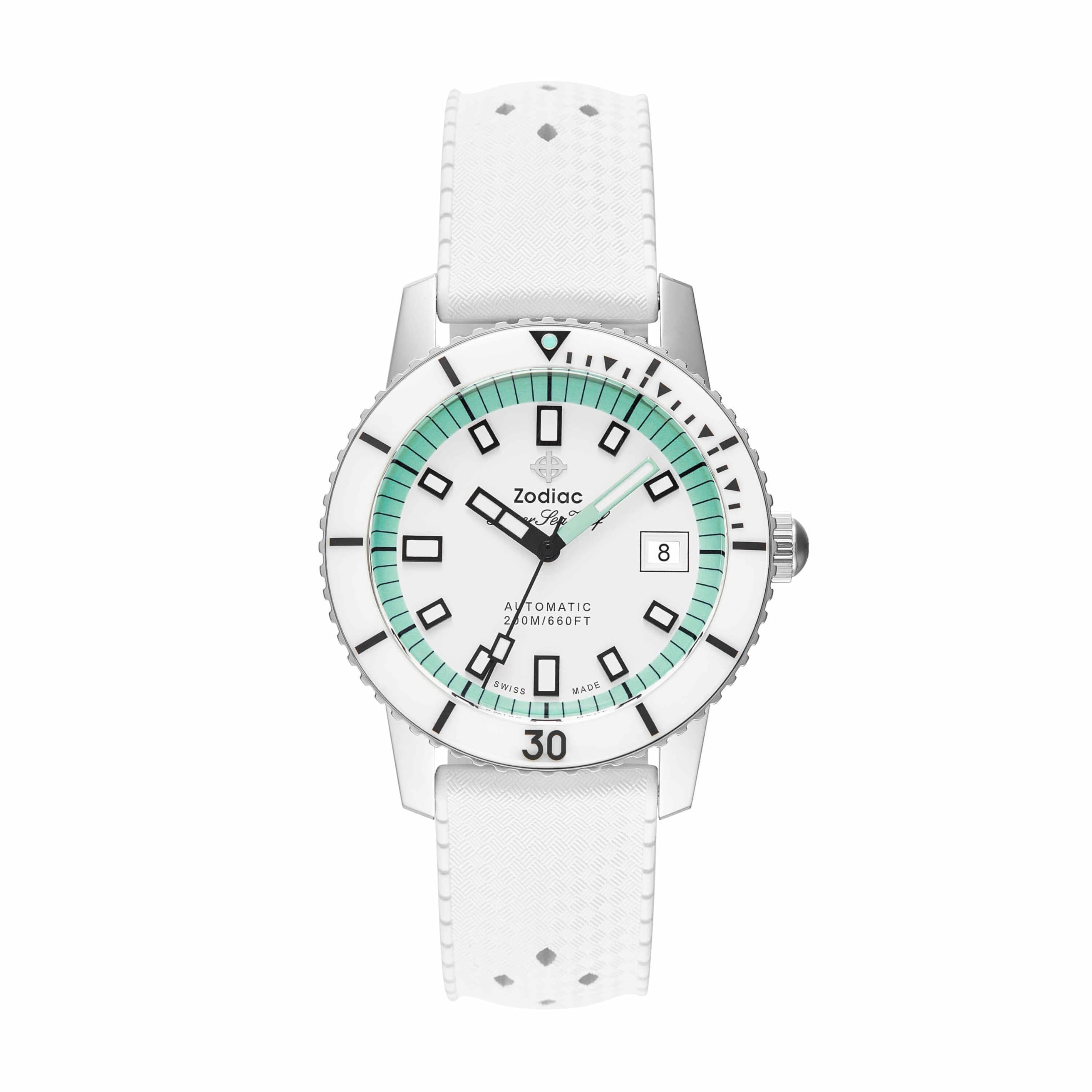 

Zodiac Analog Rubber Watch ZO9309 Men s білий