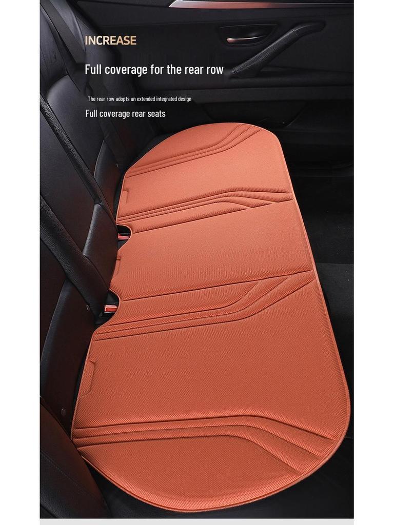 Three-Piece Seaweed Fiber Car Seat Cushion Set: Universal, Comfortable, Breathable, Non-Slip, All-Season Cover.