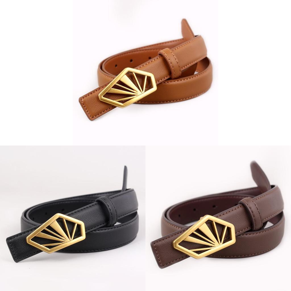 Fashion Leather Belt For Women With Smooth Buckle For Casual And Office Wear