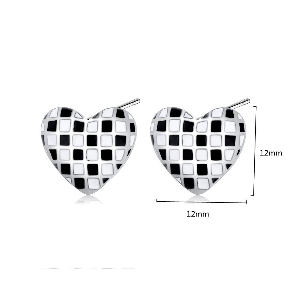 

Buyee 925 Sterling Silver Heart Earring Light White & Black Acrylic Sweet Earring for Woman Girl Fashion Fine Jewelry Earring