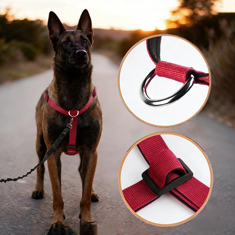 Escape-Proof Nylon Dog Harness with Handle Adjustable No-Pull Pet Harness for Medium Large Dogs Golden Retriever Husky Supplies