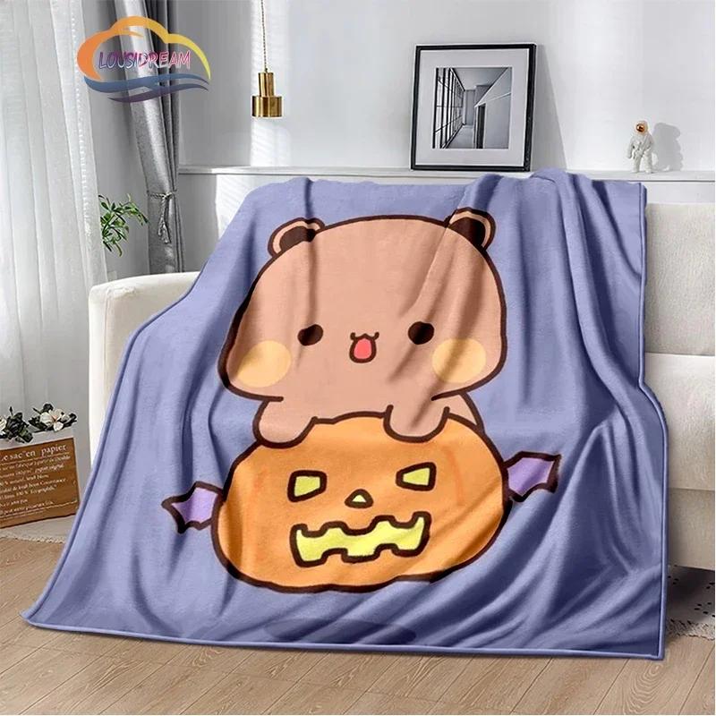 Cartoon Print Bear and Pa Blanket Cute Bubu  Dudu Series  Kids Warm Flannel Soft Comfortable Home Bed
