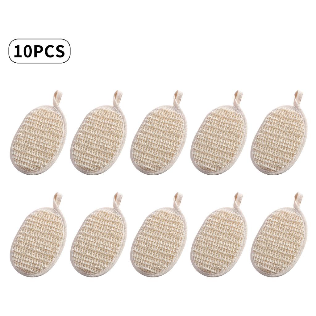 10Pcs Natural Loofah Sponge Body Scrubber Exfoliating Bath Sponge for Shower and SPA Cleaning Gentle Back Scrubber for Women and Men
