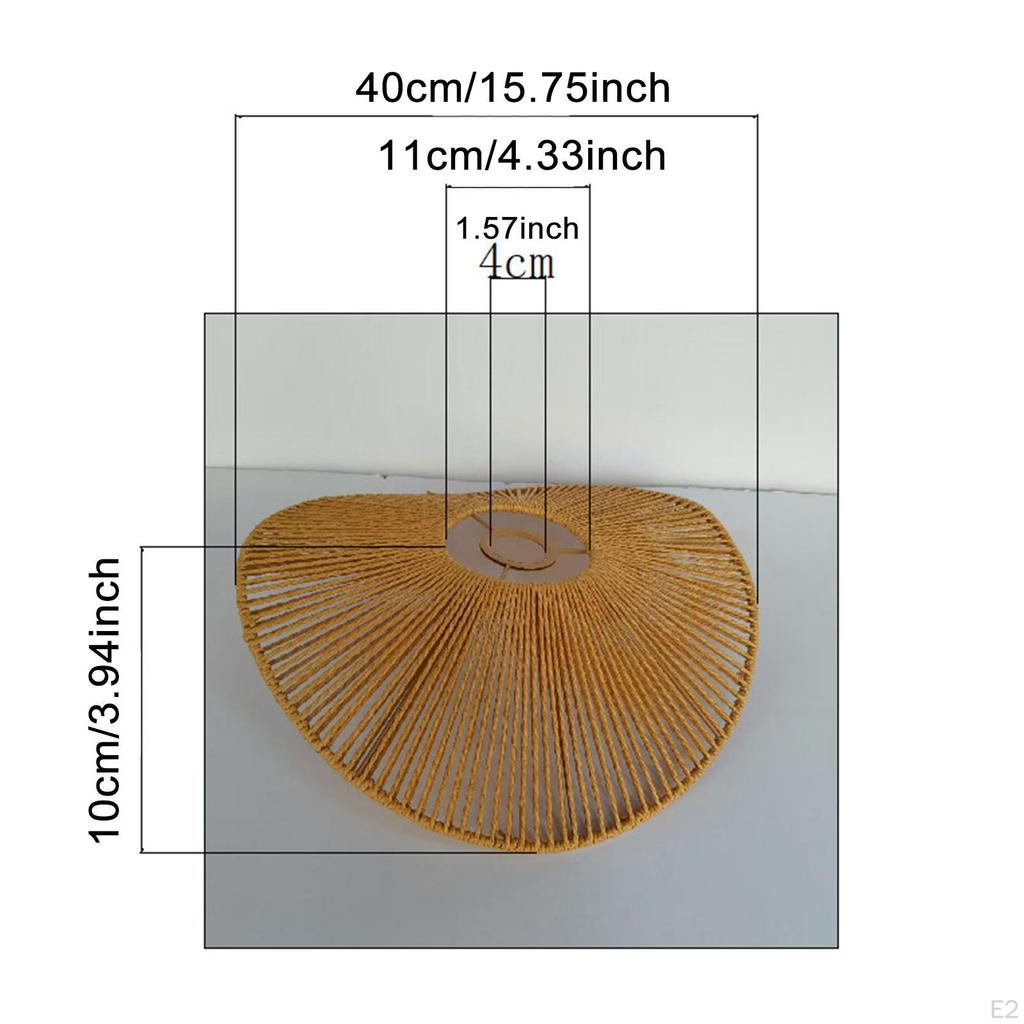 Woven Lamp Shade Ceiling Lantern Cover Handcraft Decor Pendant Light Rustic for Droplight