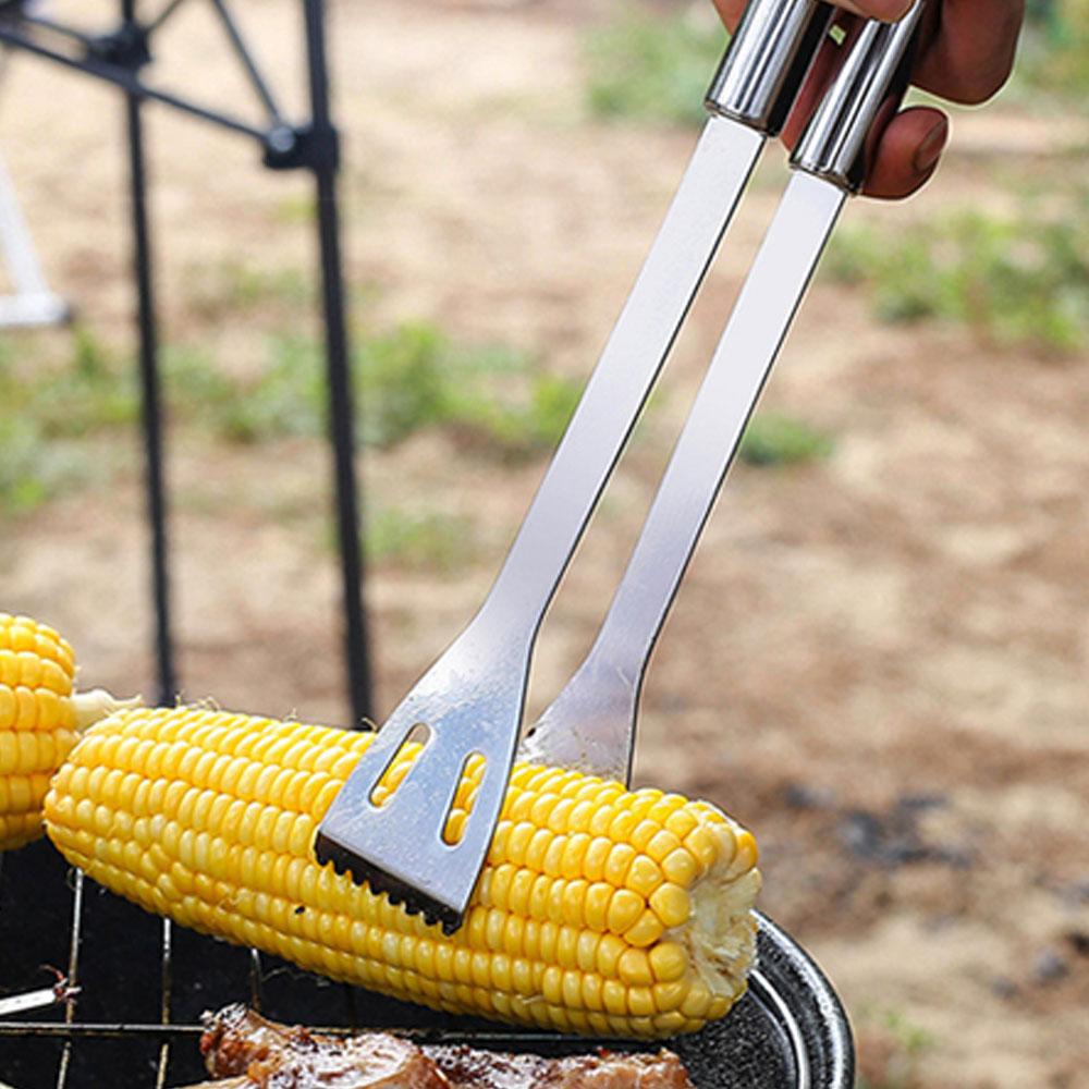 3/9/20 PCS For Camping Outdoor Spatula Fork Tongs Knife Brush Skewers BBQ Tools Set Stainless Steel Barbecue Utensil