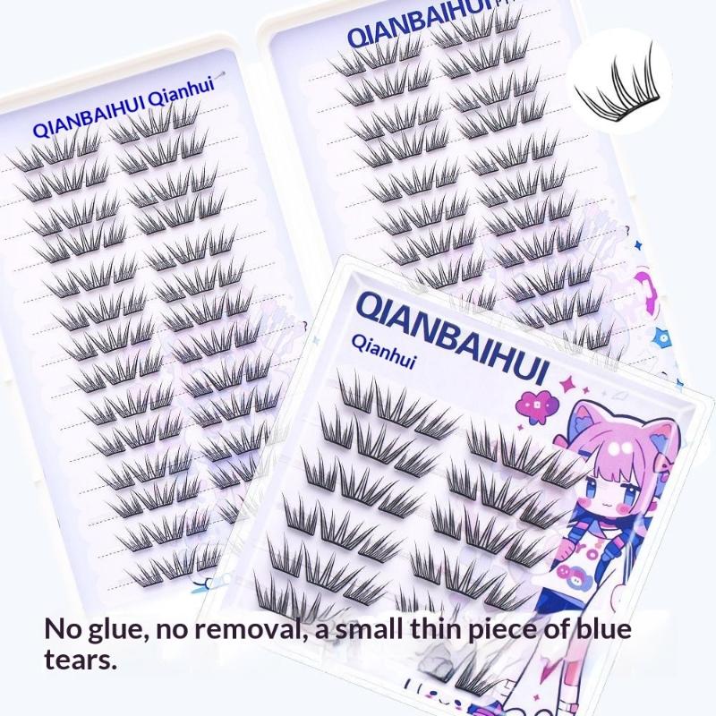 DIY Büschel Wimpern Klebefreie Falsche Wimpern Natürliche Wimpern Manga Wimpern Weiche Falsche Wimpern Tages-Make-up