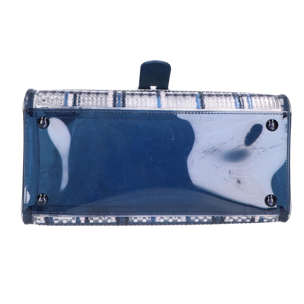 DELVAUX 21SS Limited Edition PVC x Rubber Brillon MM Dreamer 2-Way Shoulder Bag Handbag navy x clearUsed