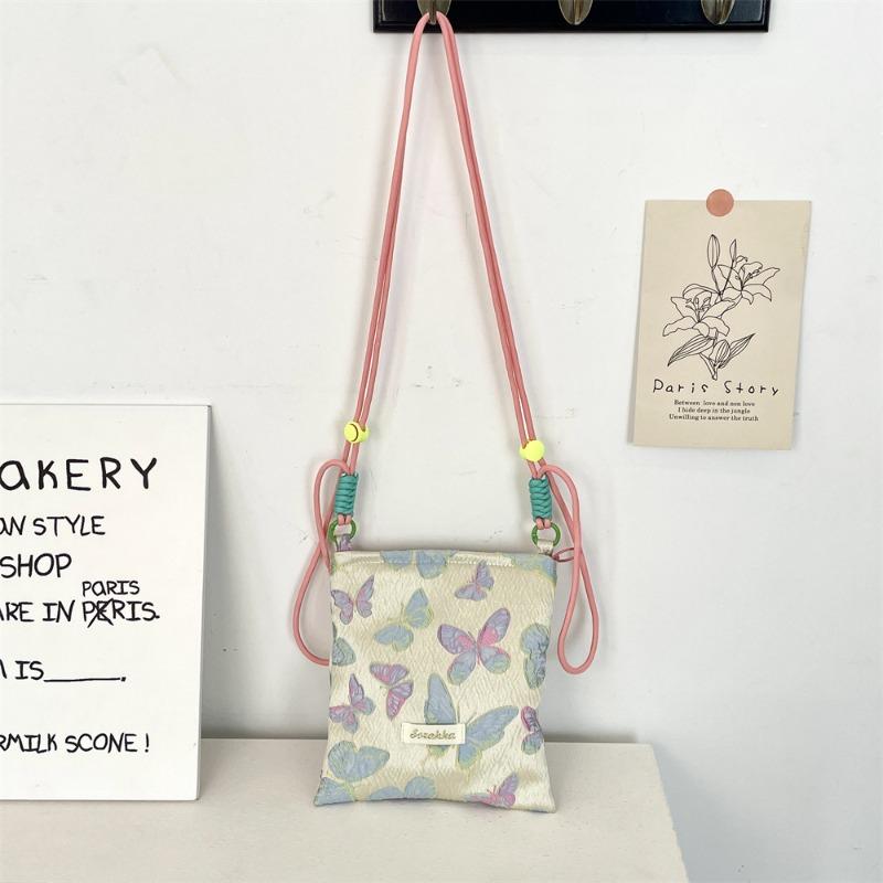 

spring and summer new color butterfly mobile phone bag sundries storage shoulder messenger bag sweet adjustable small bag