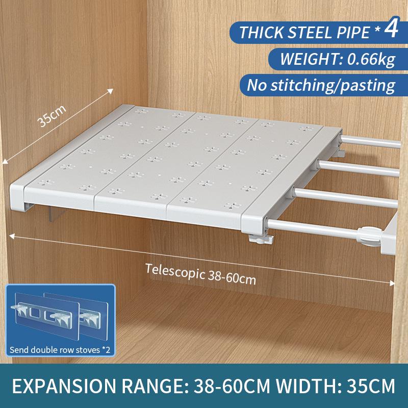 Retractable Wardrobe Shelf Divider and Organizer