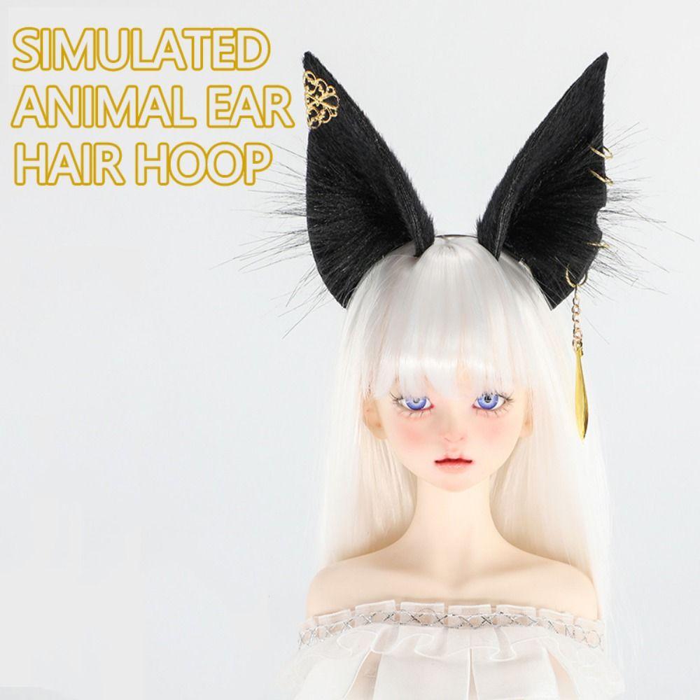 

Cat Wolf Ears Simulated Animal Ear Hair Hoop 1/4 Doll Headwear Cat Ear Idol Doll Accessories Fit 1/3 Doll