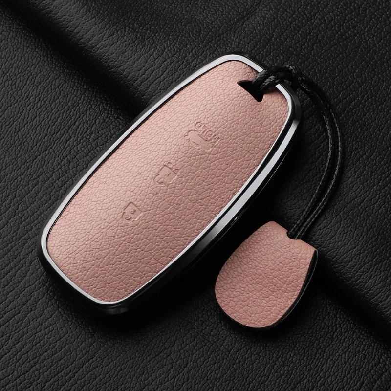 Housse Étui Porte-Clés de Voiture en Métal et Cuir 3 Boutons Pour Nissan X-Trail T33 Qashqai J12 Teana Accessoires Pour Voitures