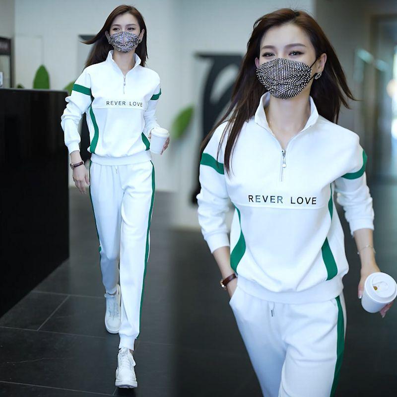 2024 Korean-Style Plus-Size Women's Stylish Loose Two-Piece Sportswear for Spring and Autumn