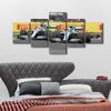 5Pcs F1 Racing Car House Sports Car Canvas Paintings Wall Poster Home Decor 5 Panel Modern 5 Pieces Pictures No Framed HD Print