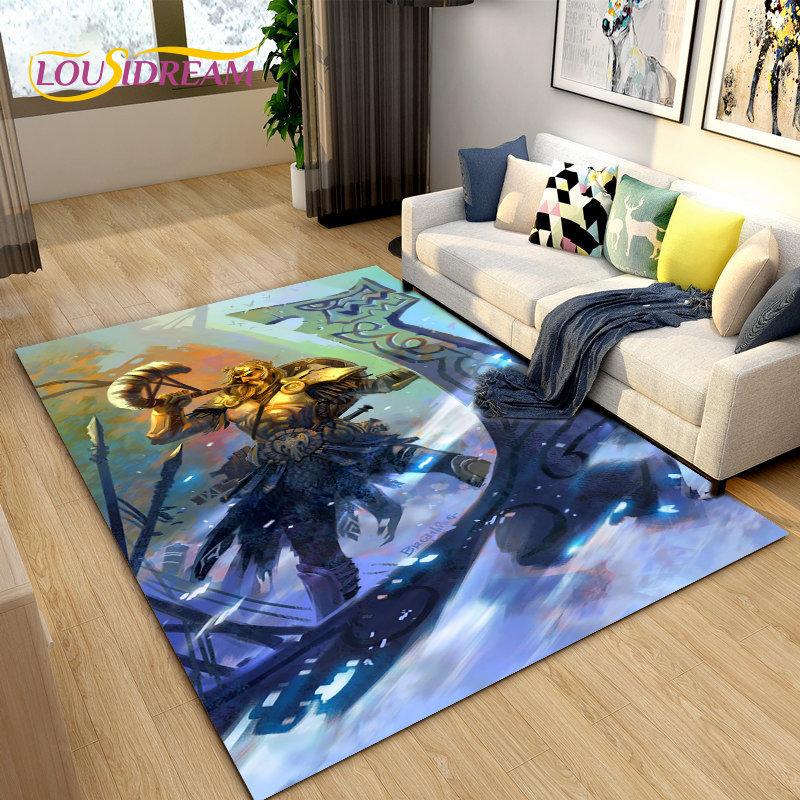 Vikings Nordic Mythology Odin Area Rug,Carpet Rug for Living Room Bedroom Sofa Doormat Decoration,Kids Play Non-slip Floor Mat