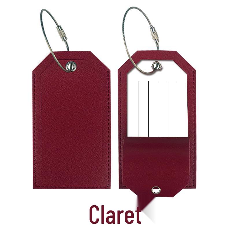 Customizable Leather Luggage Tag with Iron Rope and Paper Card