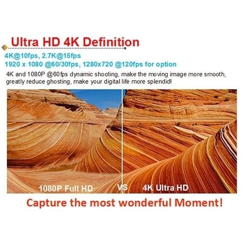 H9 4K Ultra HD1080P 12MP 2 Inch LCD Screen WiFi Sports Camera, 170 Degrees Wide Angle Lens, 30m Waterproof