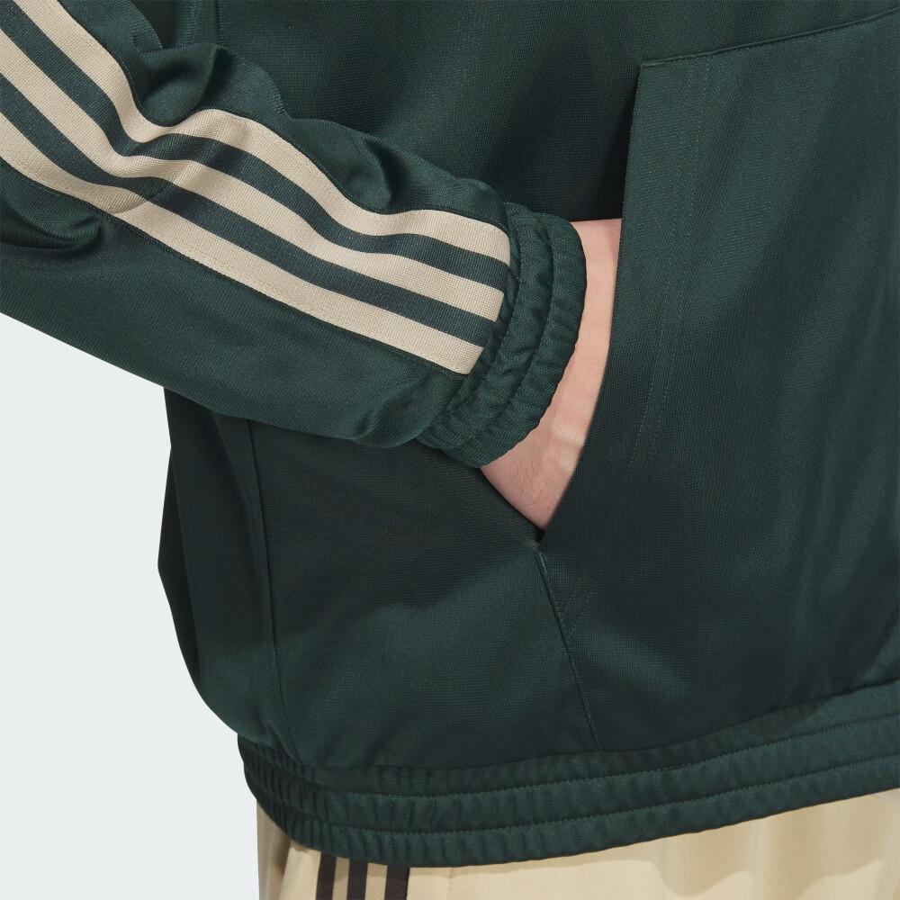 Adidas Originals Retro Classic Three Stripes Sports Stand Collar Long Sleeve Jacket Men Jacket Dark-Green JL8400