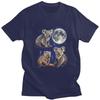 Men Three Moon Koalas T Shirts Streetwear Short Sleeves Pure Cotton Colthing Fashion Casual Design Graphic Tees Shirt