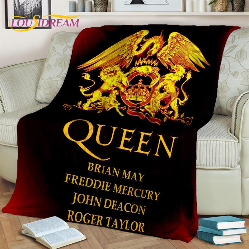Queen-Rock-Band 3D Freddie Mercury Blanket,Soft Throw Blanket for Home Bedroom Bed Sofa Picnic Travel Office Cover Blanket Kids