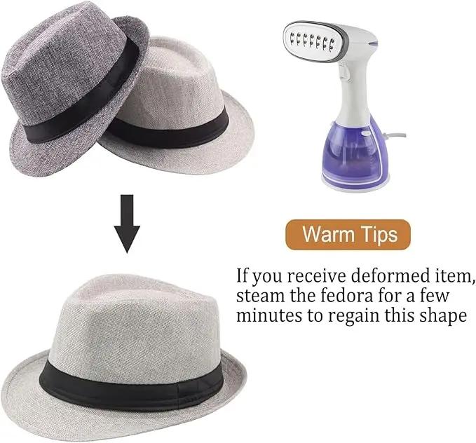 10/16/24 Pack 1920s Fedora Hats for Men Short Brim Sun Hats Classic Pork Pie Hats Summer Hat for Women Party Wedding Costume