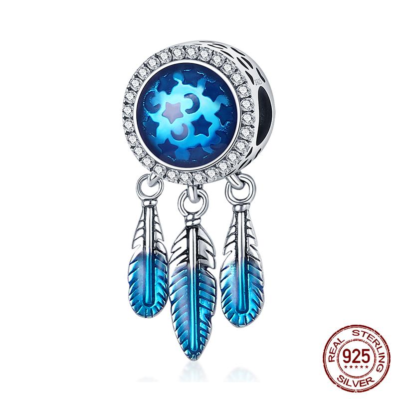 Genuine copper Dreamcatcher Tassel Charm Bead Charms Bead Charms Ideal For Women Authentic Bracelets Bangles Fashion Do It Yourself Jewellery Hot Gift
