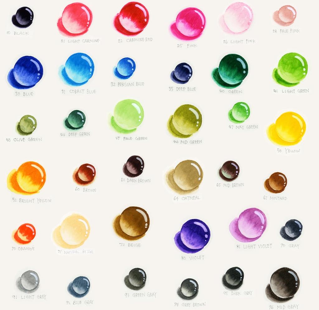 Kuretake ZIG Clean Color Real Brush Pen, 36 Colors, RB-6000AT/36V