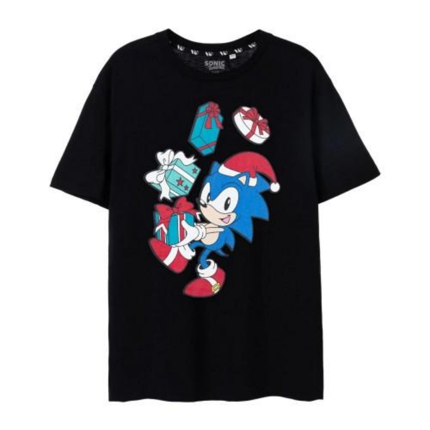 Sonic The Hedgehog Mens Present Christmas T-Shirt S