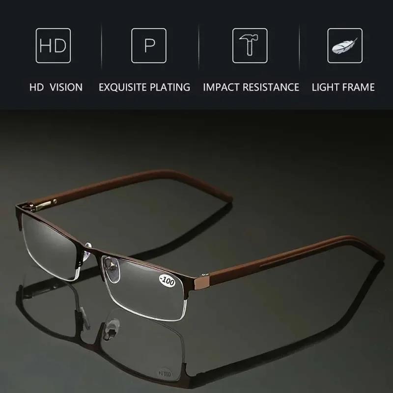 Titanium Alloy Business Reading Glasses Non Spherical 12 Layer Coated Plus Lenses Men Farsighted Eyeglasses +1.0 +2.0 +3.0 +4.0