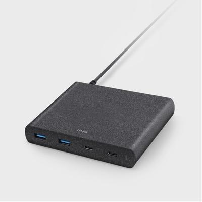 Ładowarka Sieciowa 90W UNIQ Quick Charge 3.0 2xUSB + 2xUSB-C  Czarna