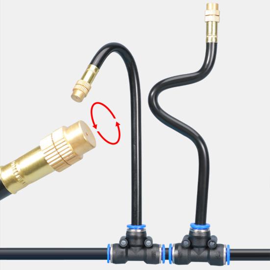 Automatic Irrigation System Irrigation Hose with 360-Degree Adjustable Nozzles Drip Irrigation System Kit with Connectors Cutter Ties for Garden