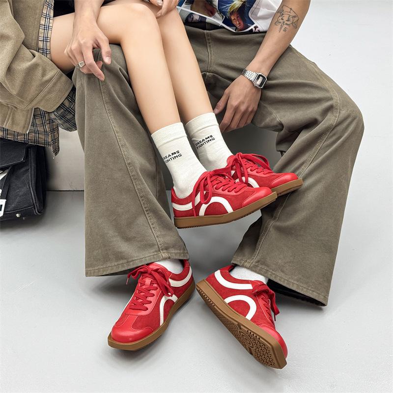 Red Dexun shoes, new summer casual board shoes, racing shoes, breathable Forrest Gump shoes