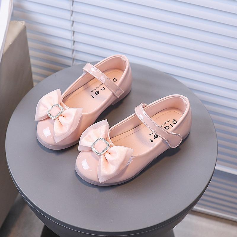 New Autumn Metal Bow Lady Style Elegant Toddler Shoes Fashion Casual Flats Baby Footwear