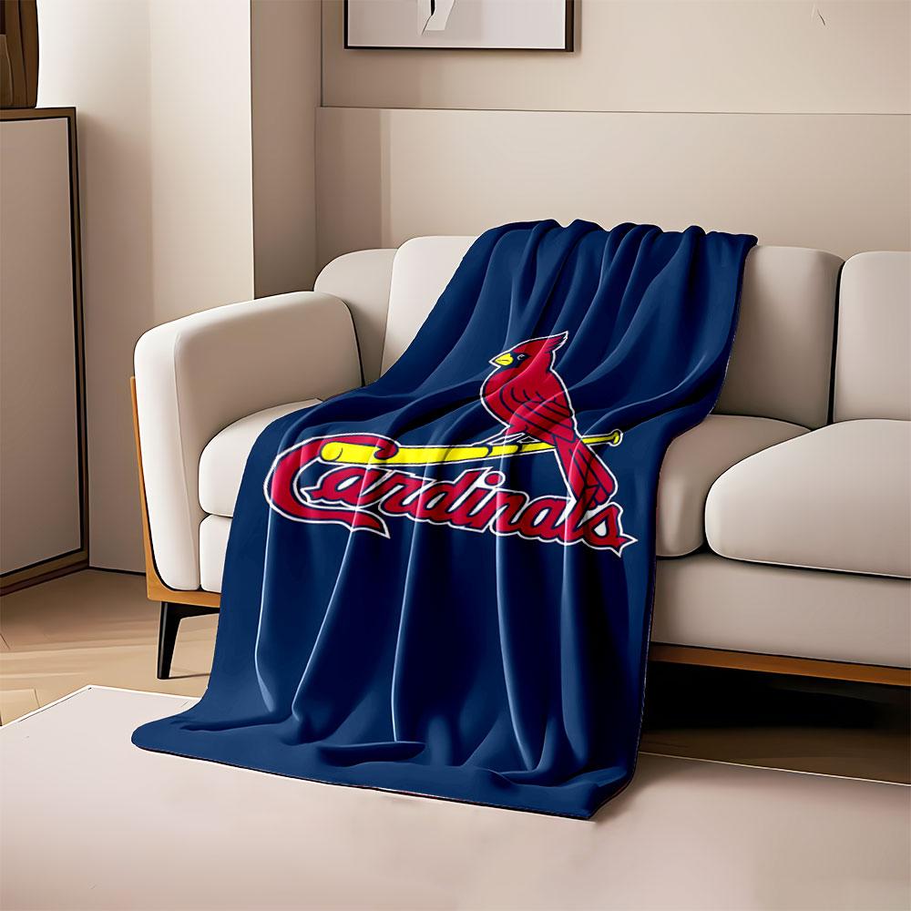 Cardinals Logo On Navy Blue Blanket Print Blanket Soft and Cozy Perfect for the Living Room Bed Sofa or a Nap,gift