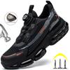 Scarpe da lavoro con bottoni rotanti da uomo, scarpe con punta in acciaio, stivali di sicurezza, scarpe da lavoro antiforatura, scarpe protettive alla moda indistruttibili