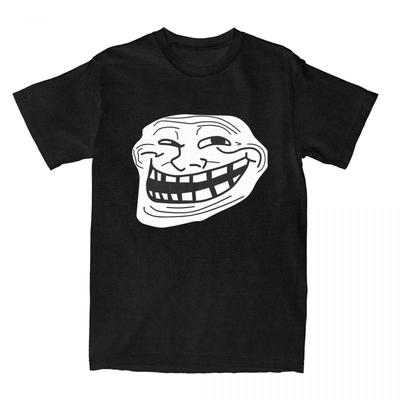 Camiseta Trollface de Rage Comic Divertida Anime Hip Hop para Hombre Manga Corta Geniales Tops Verano Algodón Puro Cuello Redondo Ropa