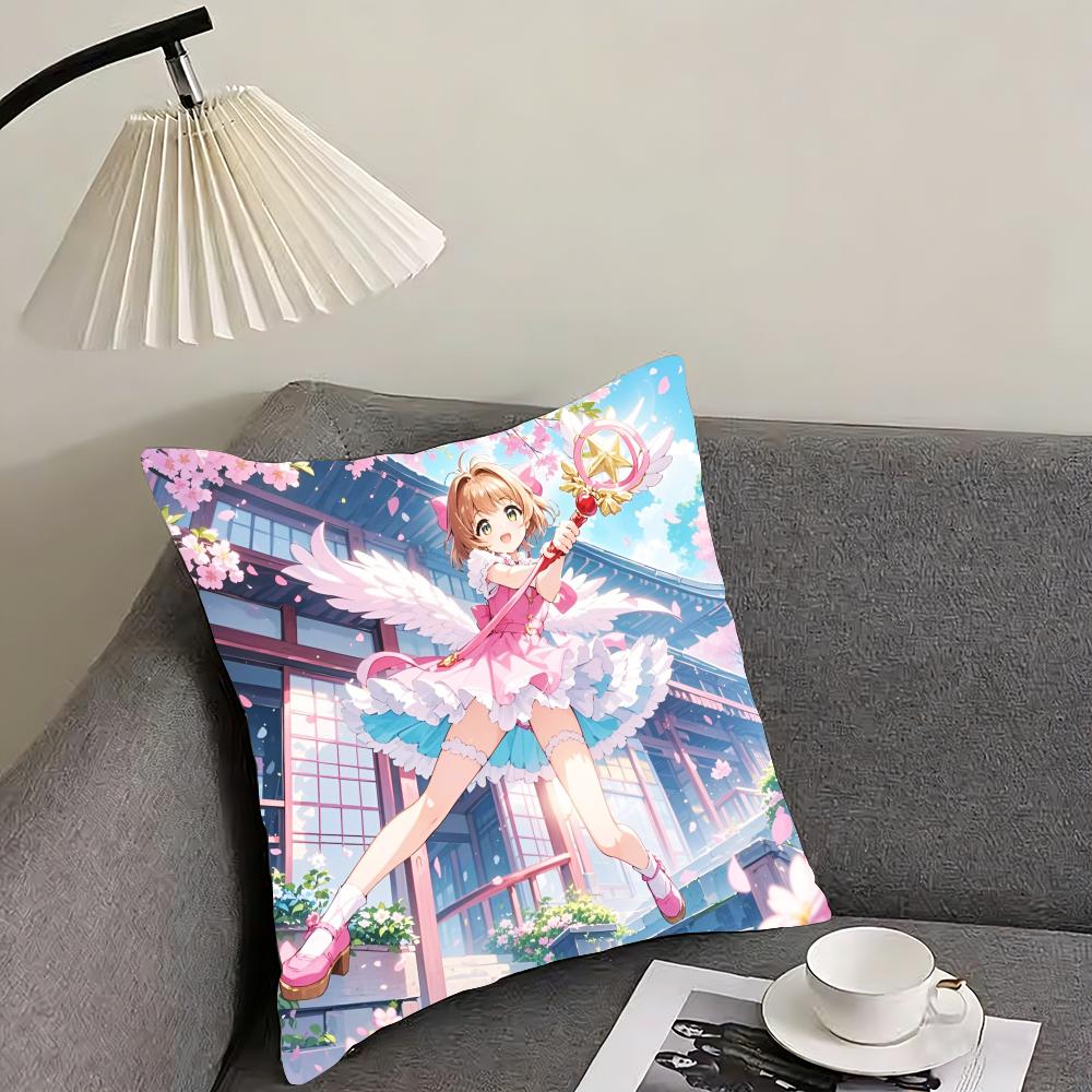 Card Captor Cushion Cover Reversible Plush Pillow Cover – For Car, Sofa, Bedroom, Perfect As a Gift.