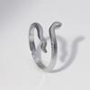 Gold-Plated Snake-Shaped Titanium Steel Adjustable Ring for Women - Retro, Colorfast, European & American Fashion.