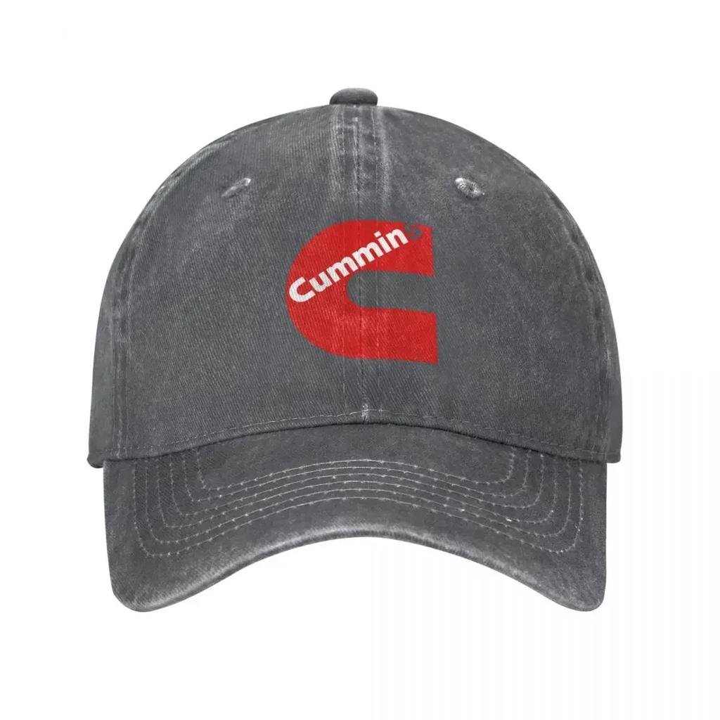 Gas Fueled Engine Cummins Baseball Cap Fashion Distressed Denim Washed Snapback Cap Unisex Women Outdoor Workouts Hats Cap