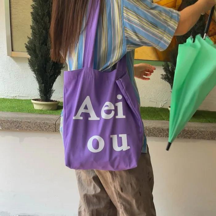 Aeiou Logo Bag (Cotton 100%) Blueberry