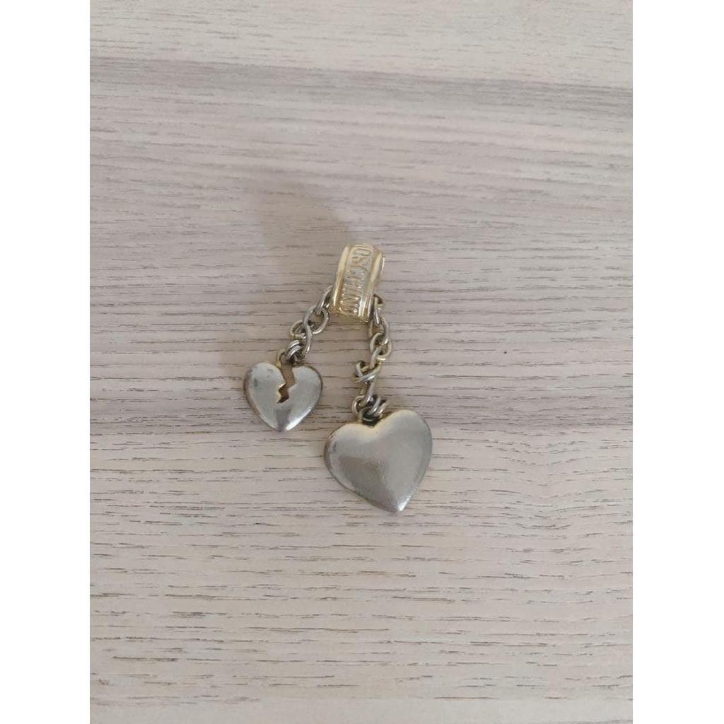 Used MOSCHINO heart charm necklace pendant without chain