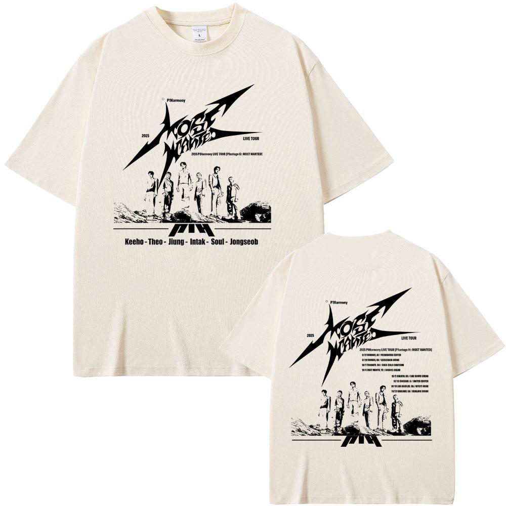 

P1Harmony Live Tour 2026 Summer New Hotseling Mens Womens Korean Kpop Casual Cotton Oversized Tshirt Street Wear Fan Gift 4XL