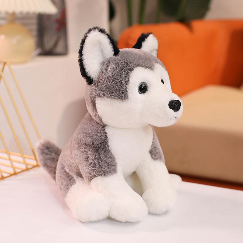 30cm Lovely Realistic Husky Beagle Bernese Mountain Dog Plush Toys Kawaii Imitation Fluffy Dog Stuffed Dolls Companion Toys