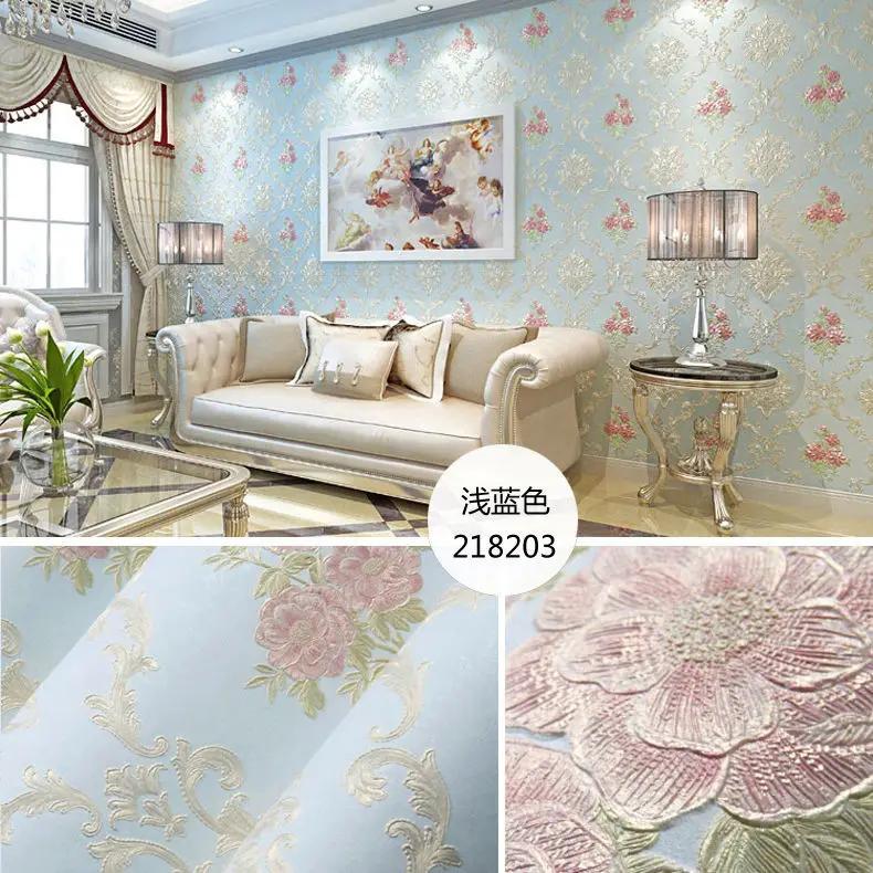 Zesílené samolepky na zeď v evropském stylu 3D do obývacího pokoje Samolepicí domácí dekorace Netkané tapety Tapeta na pozadí do ložnice