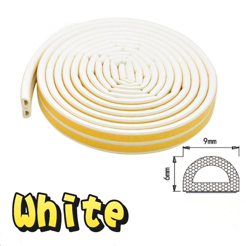 5/10m DType Self Adhesive Window Door Seal Strip Foam Draught Excluder Dustproof Noise Insulation Anti Collision Tape