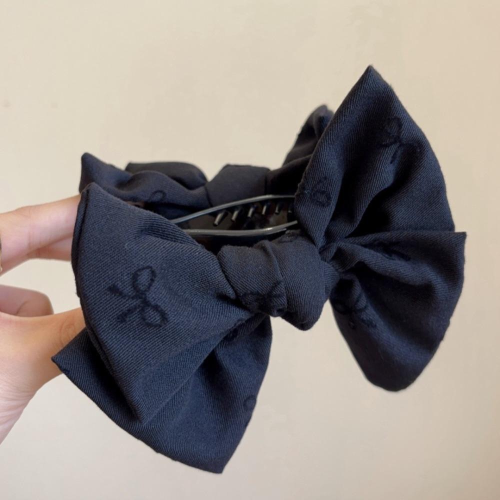 

Satin Grey Cloth Shark Clip Silk Ribbon Large Intestine Hair Rope Funny Bow Hair Clip Daily Style2