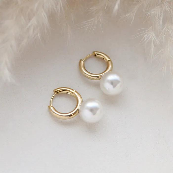 Big Pearl One Touch Earrings