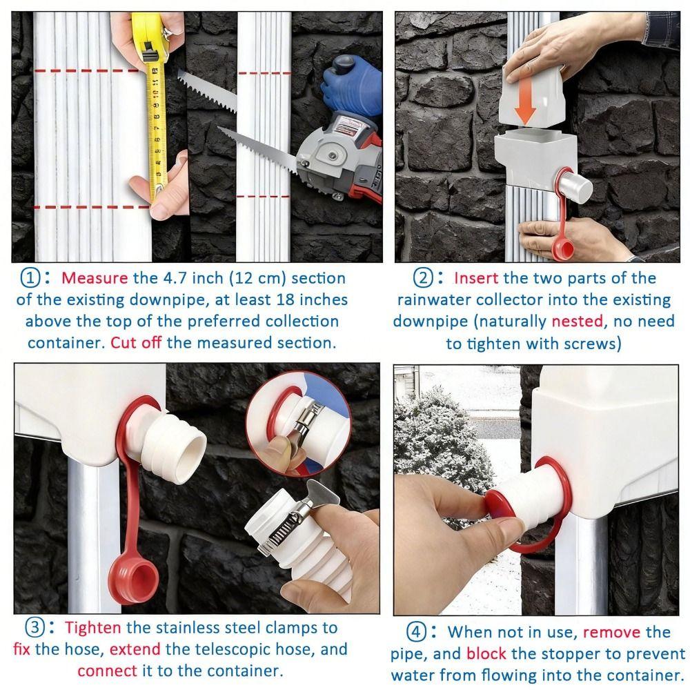 Easy Install Rain Barrel Diverter Kit Downspout Diverter System  Water Harvesting