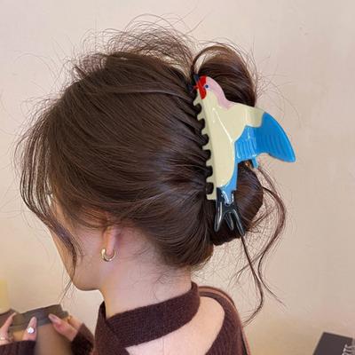 Women Hair Claw Pigeon Wing Design Back Head Hair Clip Lightweight Comfortable Anti-slip Teeth Hair Styling Clip