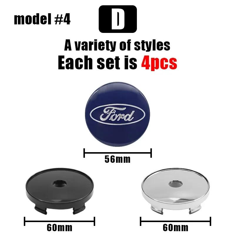 4PCS 60mm Car Wheel Center Hub Caps Sticker Emblem Decal For Ford Focus 2 3 MK3 MK4 Fiesta Kuga Explorer Mondeo Auto Styling
